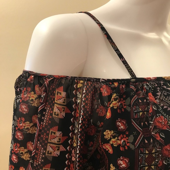 Full Tilt Cold Shoulder Mini Dress Black Lace Trim - Picture 6 of 14